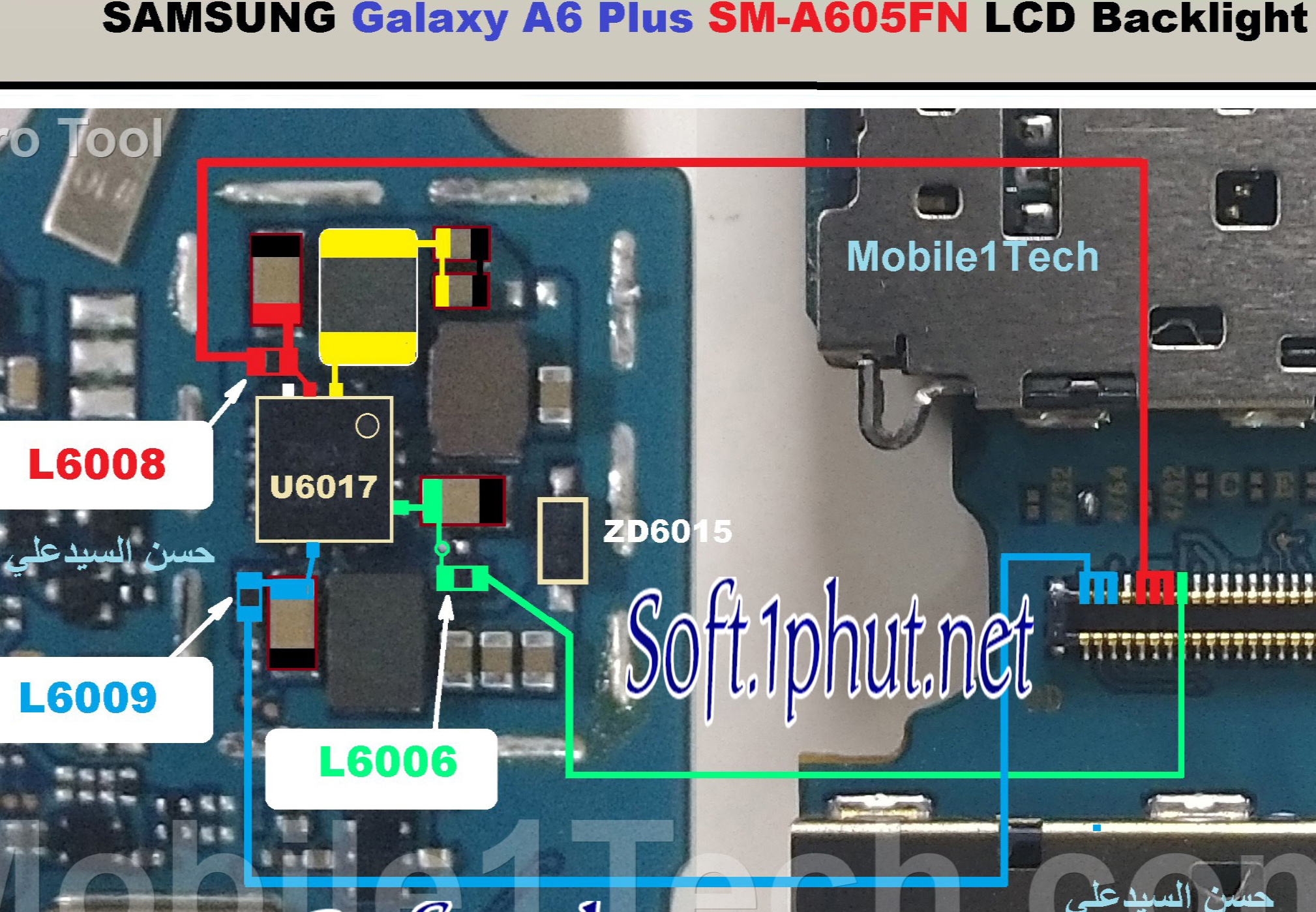 Samsung A6 Plus LCD Blacklight Way