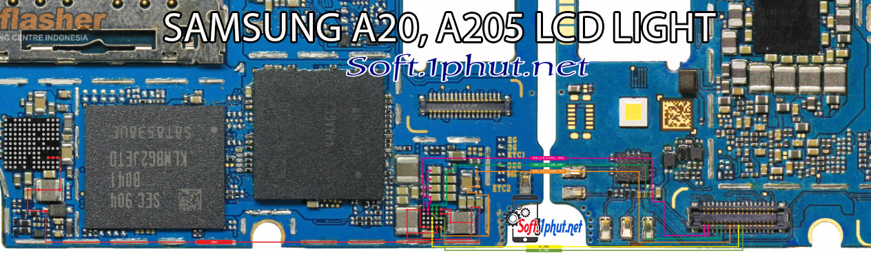 SƠ ĐỒ SỬA CHỮA LỖI ĐÈN MÀN HÌNH ÁNH SÁNG TỐI, MÀN HÌNH KHÔNG CÓ ÁNH SÁNG SAMSUNG A20, A205