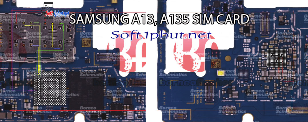SƠ ĐỒ SỬA CHỮA SAMSUNG A13, A135 LỖI SIM KHÔNG VÀO