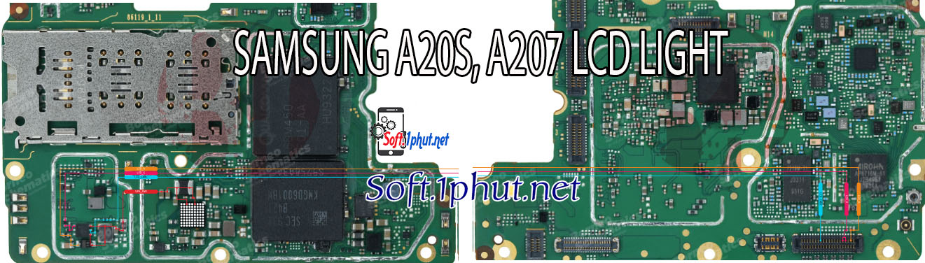 SƠ ĐỒ SỬA CHỮA LỖI ĐÈN MÀN HÌNH KHÔNG SÁNG SAMSUNG A20S, A207