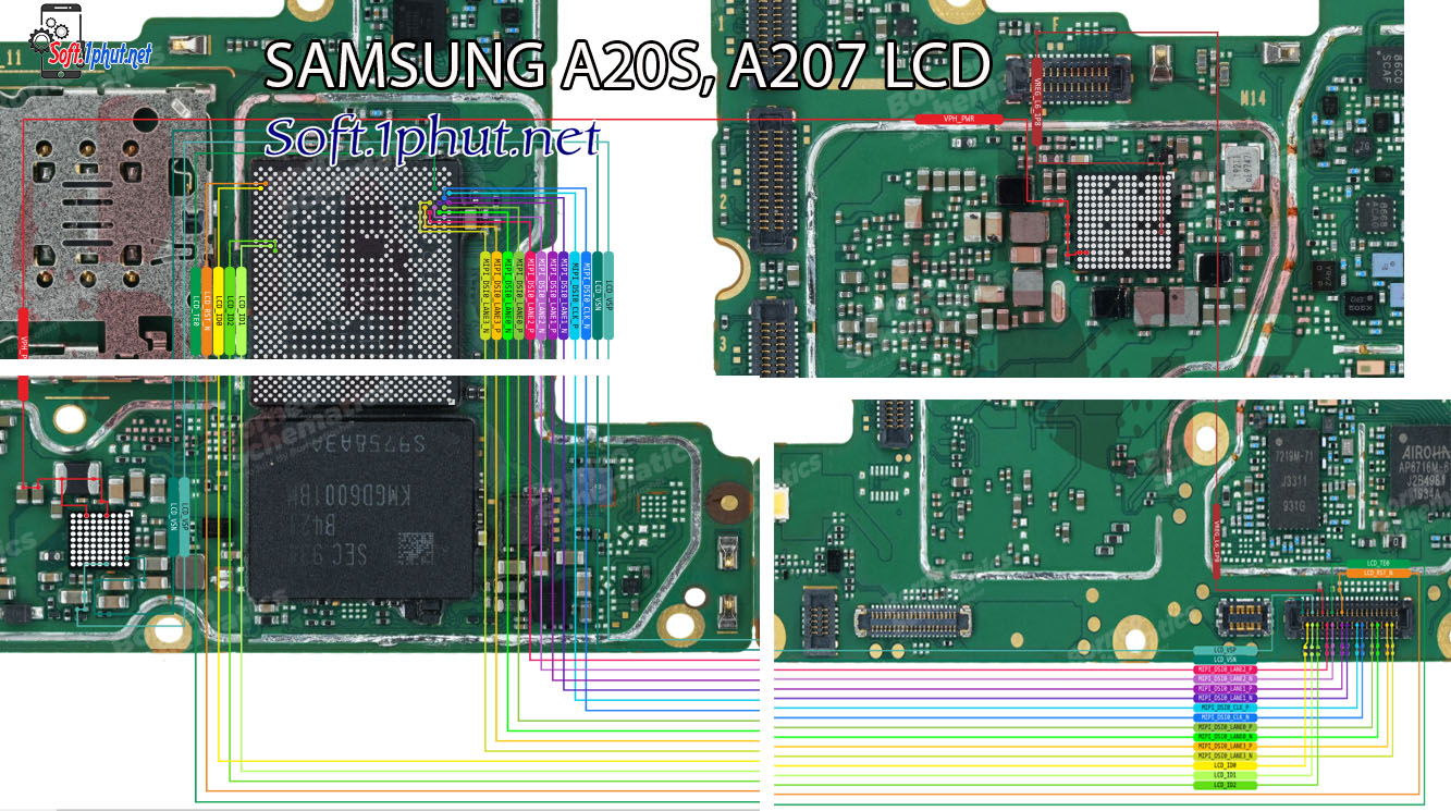 SƠ ĐỒ SỬA CHỮA LỖI MÀN HÌNH HIỂN THỊ SAMSUNG A20S, A207