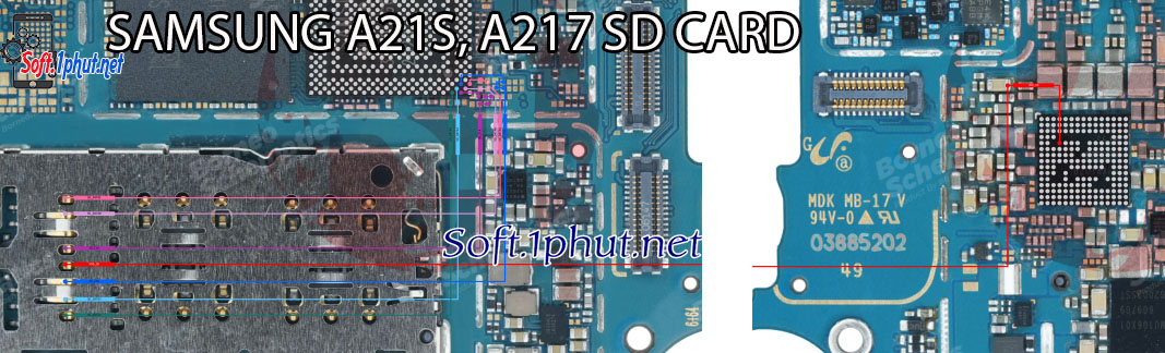 SƠ ĐỒ SỬA CHỮA LỖI THẺ NHỚ SAMSUNG A21S, A217