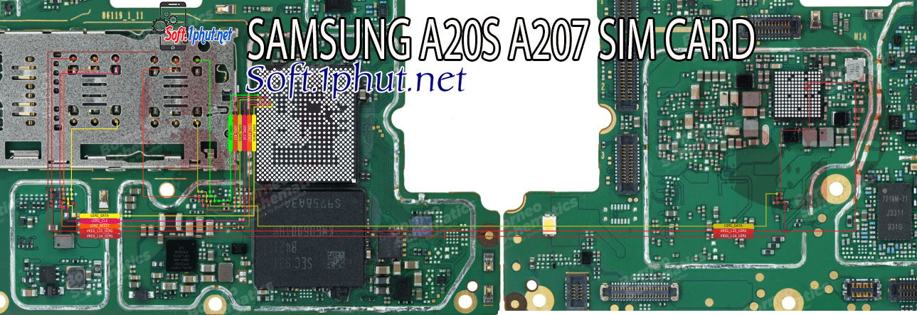 SƠ ĐỒ SỬA CHỮA LỖI SIM KHÔNG VÀO SAMSUNG A20S, A207