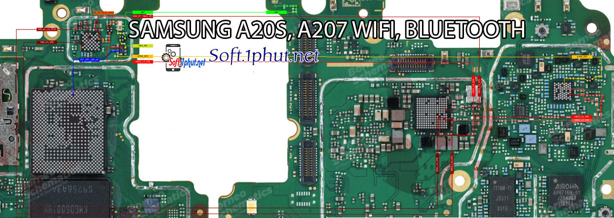 SƠ ĐỒ SỬA CHỮA LỖI KHÔNG KẾT NỐI ĐƯỢC  WIFI, BLUETOOTH SAMSUNG A20S, A207