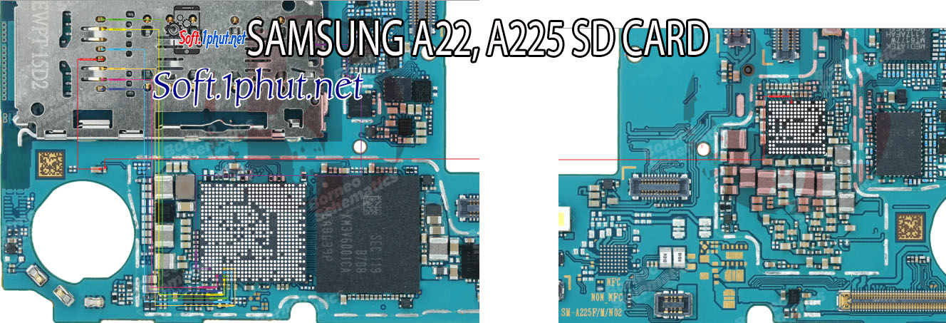 SƠ ĐỒ SỬA CHỮA LỖI THẺ NHỚ SAMSUNG A22, A225