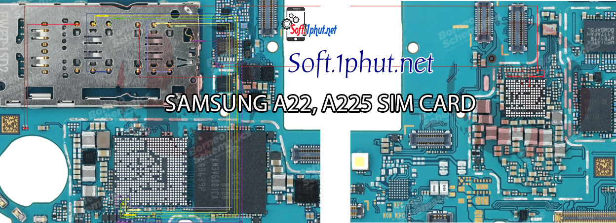 SƠ ĐỒ SỬA CHỮA LỖI SIM SAMSUNG A22, A225