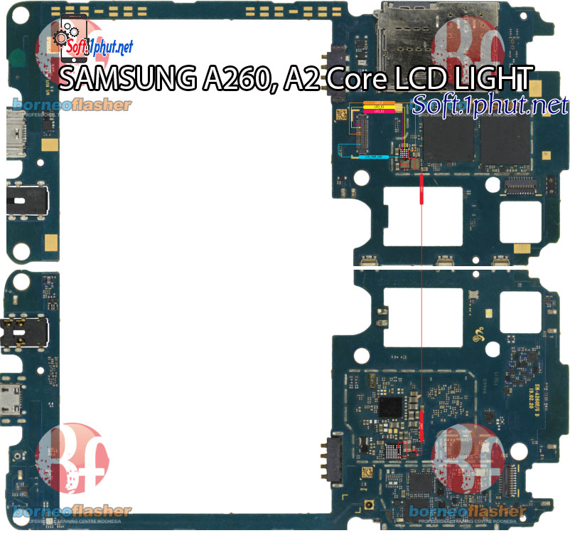 SƠ ĐỒ SỬA CHỮA LỖI ĐÈN MÀN HÌNH TỐI, KHÔNG HOẠT ĐỘNG SAMSUNG A260, A2 Core
