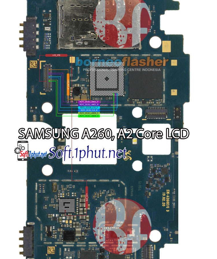 SƠ ĐỒ SỬA CHỮA LỖI MÀN HÌNH HIỂN THỊ SAMSUNG A260, A2 Core