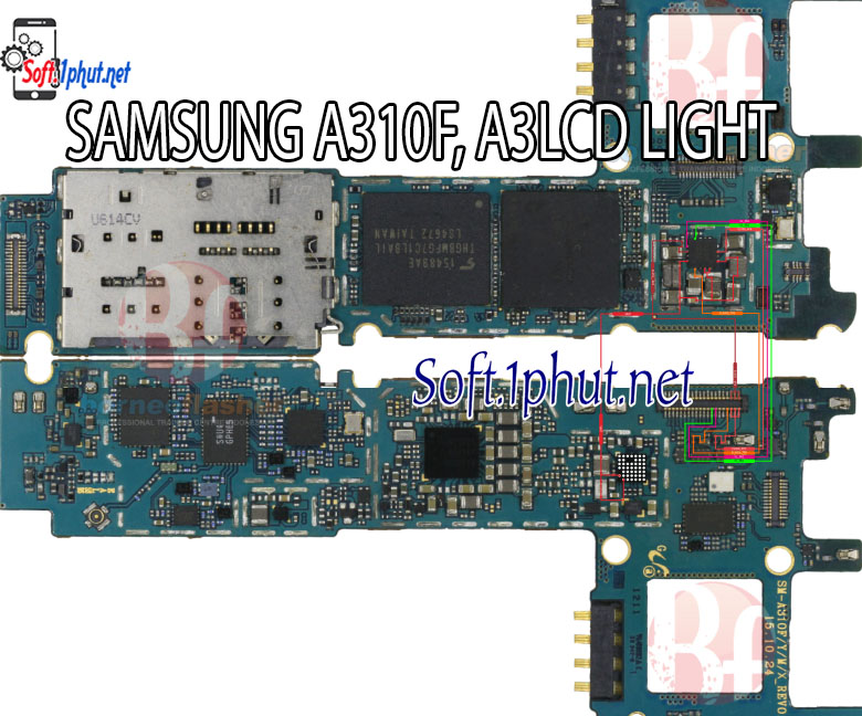 SƠ ĐỒ SỬA CHỮA LỖI ĐÈN MÀN HÌNH KHÔNG SÁNG, KHÔNG HOẠT ĐỘNG SAMSUNG A310F, A3