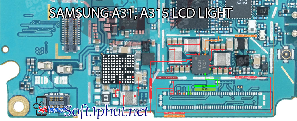SƠ ĐỒ SỬA CHỮA LỖI ĐÈN MÀN HÌNH TỐI, KHÔNG HOẠT ĐỘNG SAMSUNG A31, A315