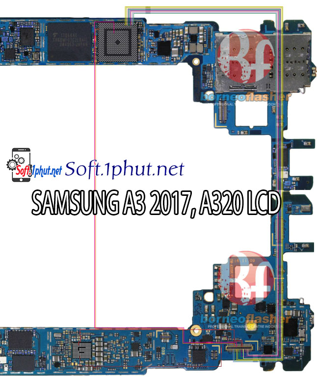 SƠ ĐỒ SỬA CHỮA LỖI MÀN HÌNH HIỂN THỊ SAMSUNG A3 2017, A320