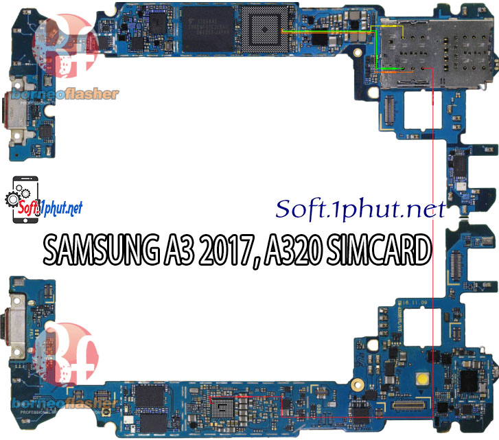 SƠ ĐỒ SỬA CHỮA LỖI SIM KHÔNG HỢP LỆ, KHÔNG VÀO SIM SAMSUNG A3 2017, A320