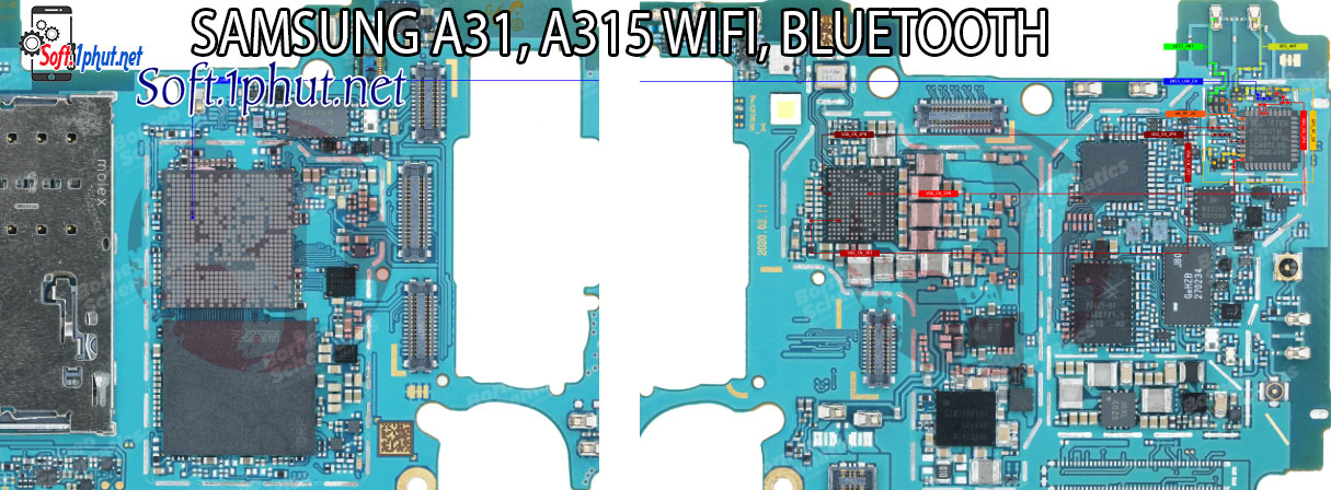 SƠ ĐỒ SỬA CHỮA LỖI KẾT NỐI WIFI, BLUETOOTH SAMSUNG A31, A315