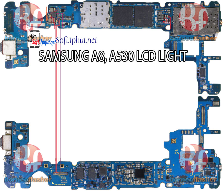 SƠ ĐỒ SỬA CHỮA LỖI ĐÈN MÀN HÌNH KHÔNG HOẠT ĐỘNG, TỐI SAMSUNG A530, A8