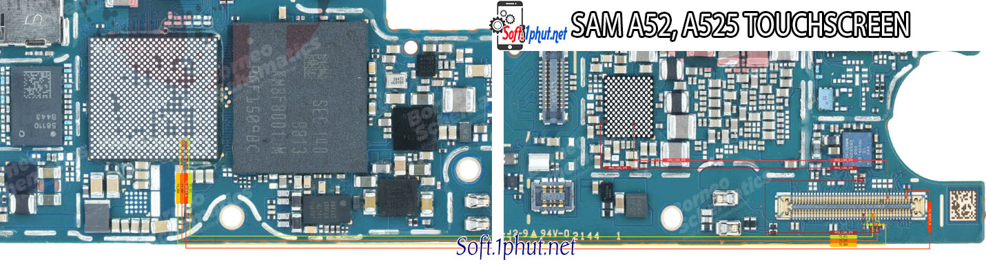 SƠ ĐỒ SỬA CHỮA LỖI MÀN HÌNH  CẢM ỨNG  SAMSUNG A52, A525