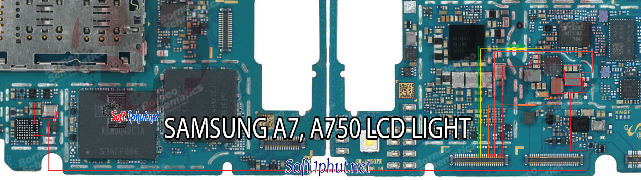 SƠ ĐỒ SỬA CHỮA LỖI ĐÈN MÀN HÌNH SAMSUNG A7, A750 KHÔNG HOẠT ĐỘNG, BỊ TỐI