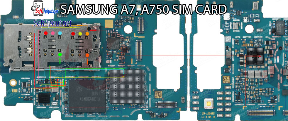 SƠ ĐỒ SỬA CHỮA LỖI SIM KHÔNG HỢP LỆ, KHÔNG VÀO SIM SAMSUNG A7, A750