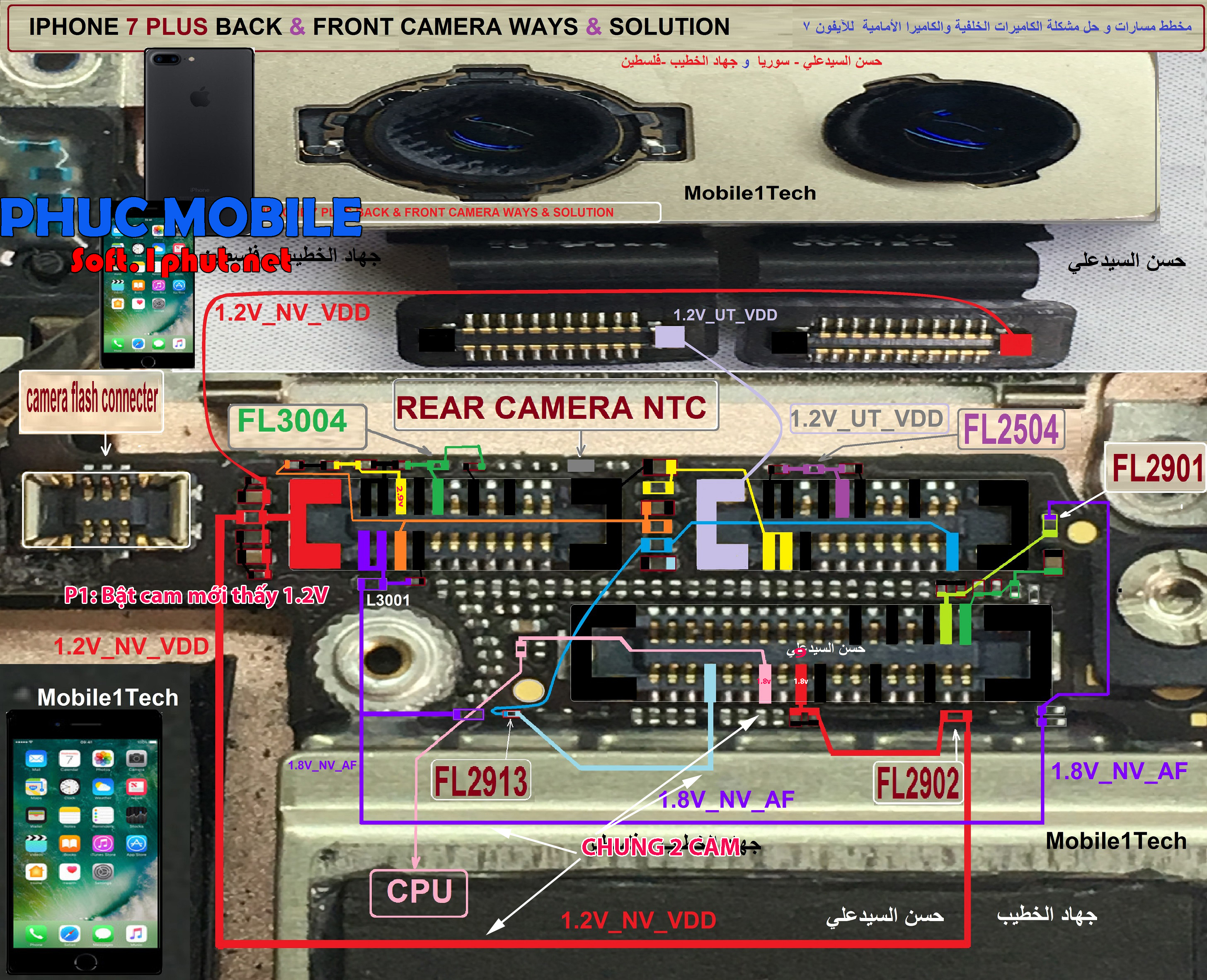 Giải Pháp, Sơ Đồ Sửa Chữa Iphone 7P Camera Trước Và Sau Lỗi